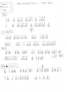 「風に吹かれて行こう」「夏になったら」「あに人が好きなのに」やまがたすみこ ☆超手書き☆ ハーモニカ ドレミ楽譜（ブルースハープ）そしてハーモニカ紳士は「やまがたすみこ」のファンである。